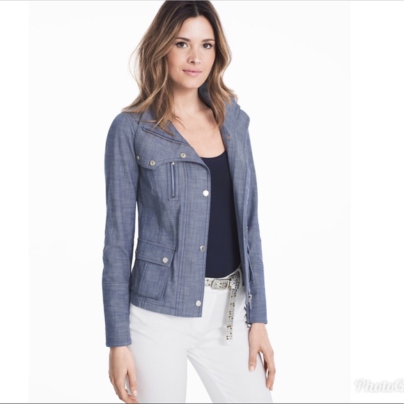 White House Black Market Jackets & Blazers - Denim field jacket in dark rinse